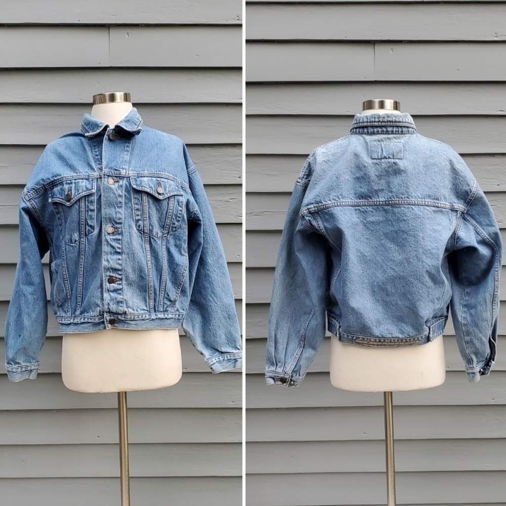 Vintage 90s y2k Limited Jeans Blue Jean‎ Cotton Denim Classic Trucker Jacket Md